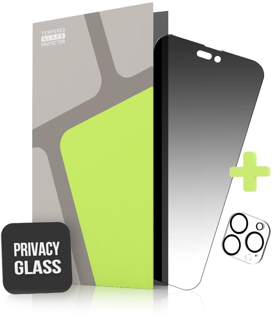 Tempered Glass Protector iPhone 14 Pro Max üvegfólia + kamera védő fólia - Privacy Glass, Case Friendly