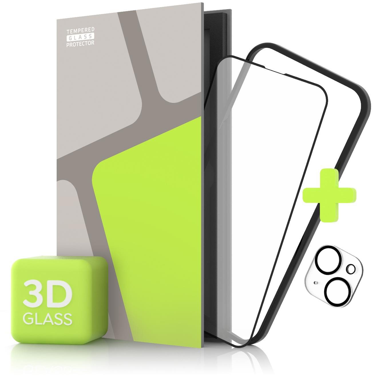 Tempered Glass Protector az iPhone 14-hez, 3D Glass + kameravédő (Case Friendly)