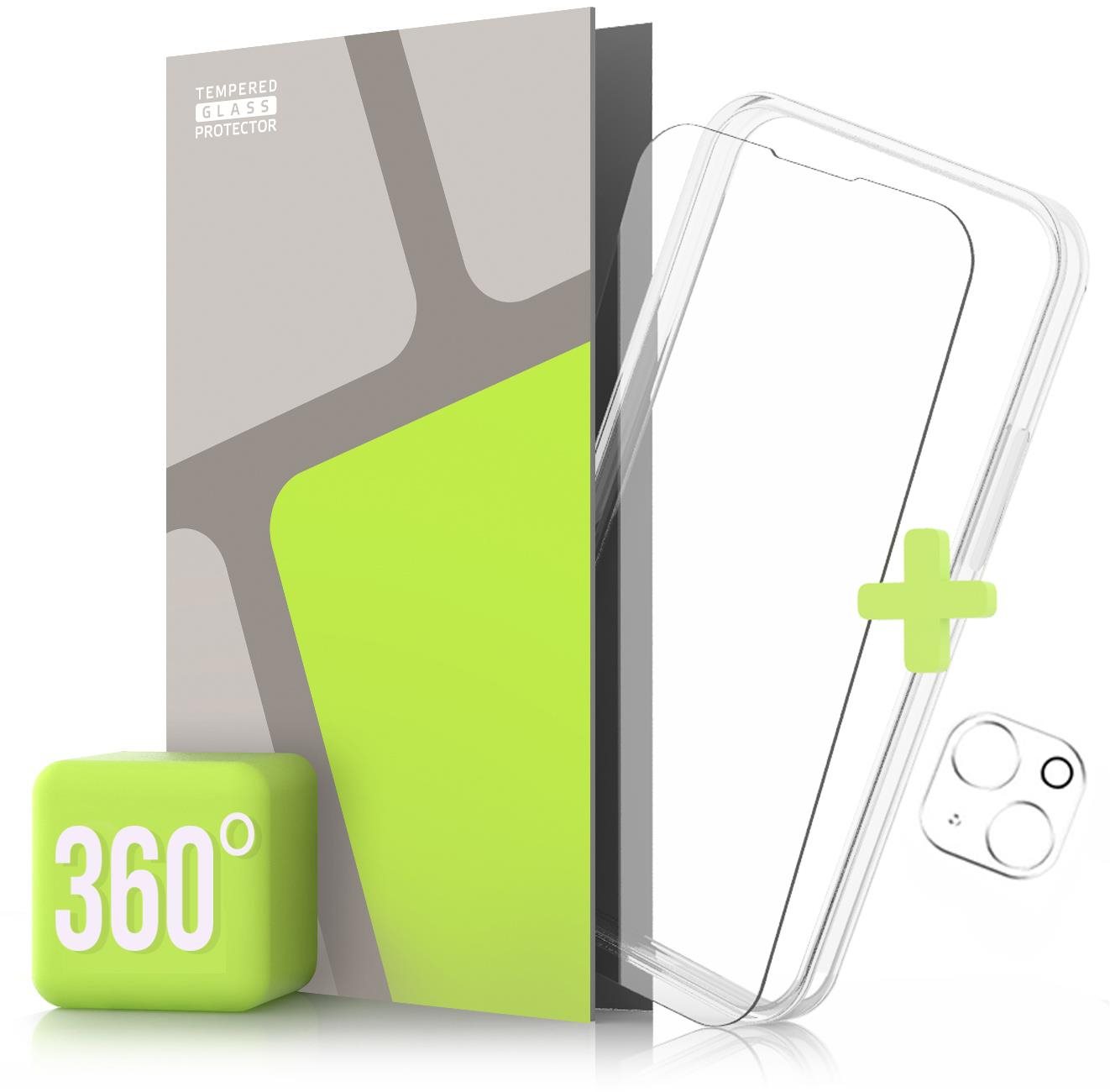 Tempered Glass Protector 360° az iPhone 13-hoz + kameravédő + védőkeret