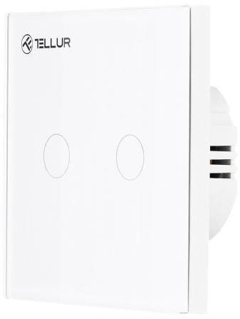 Tellur WiFi Smart kapcsoló, 2 port, 1800 W, 10 A., fehér