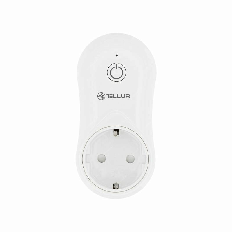 Tellur WiFi Smart AC Plug, aljzat, 1 x USB 1A, 2400W, 10A, fehér