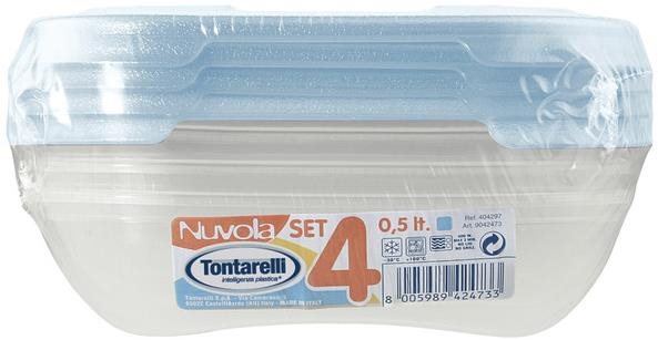 Ételtároló doboz szett Tontarelli Élelmiszertartó doboz 4x0,5 L Nuvola világoskék