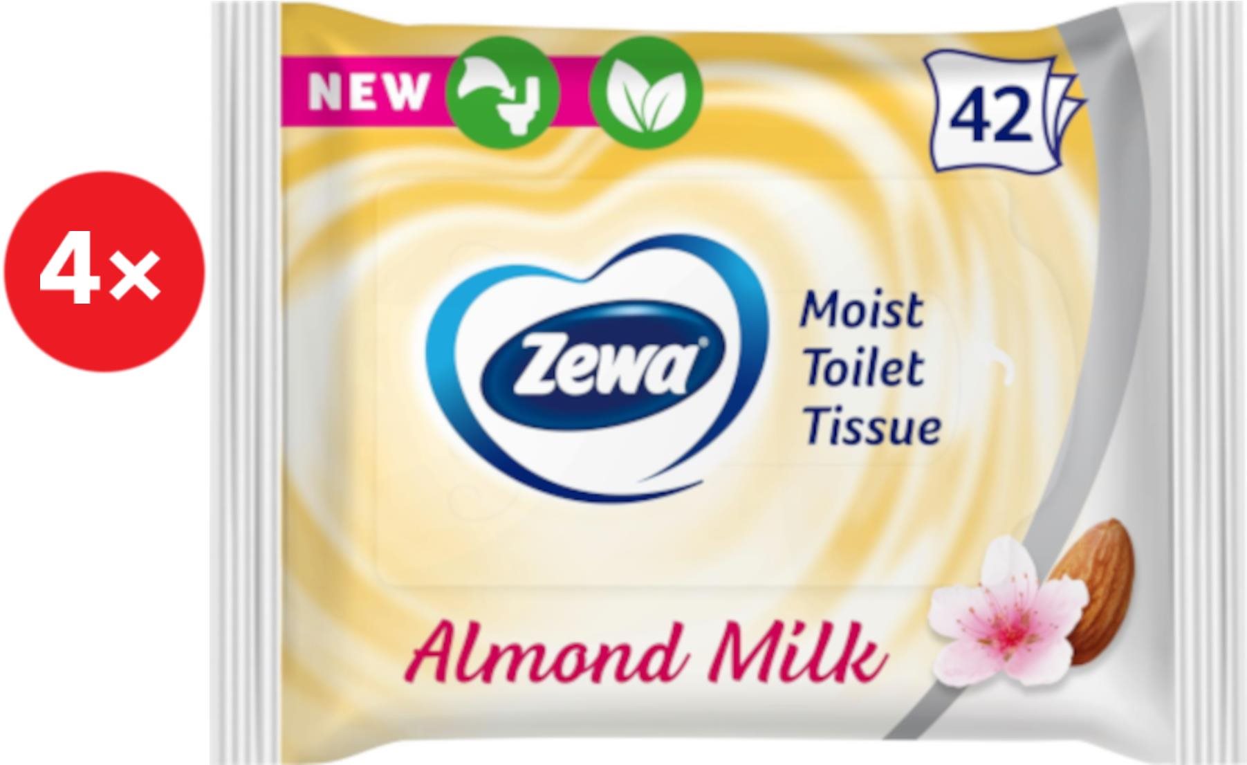 ZEWA Almond Milk Nedves toalettpapír (4× 42 db)