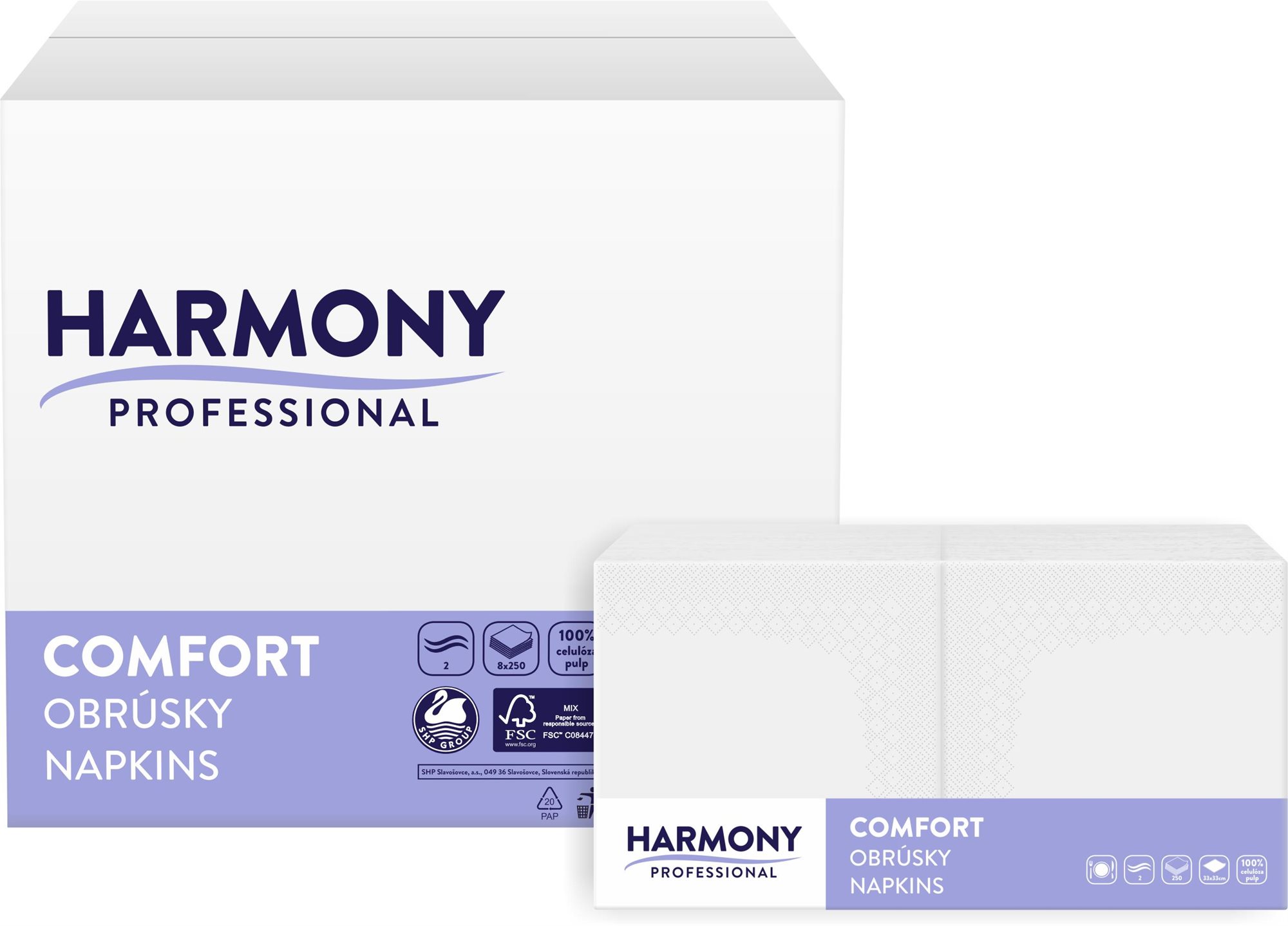 HARMONY Professional Comfort fehér, 33 × 33 cm (250 db)