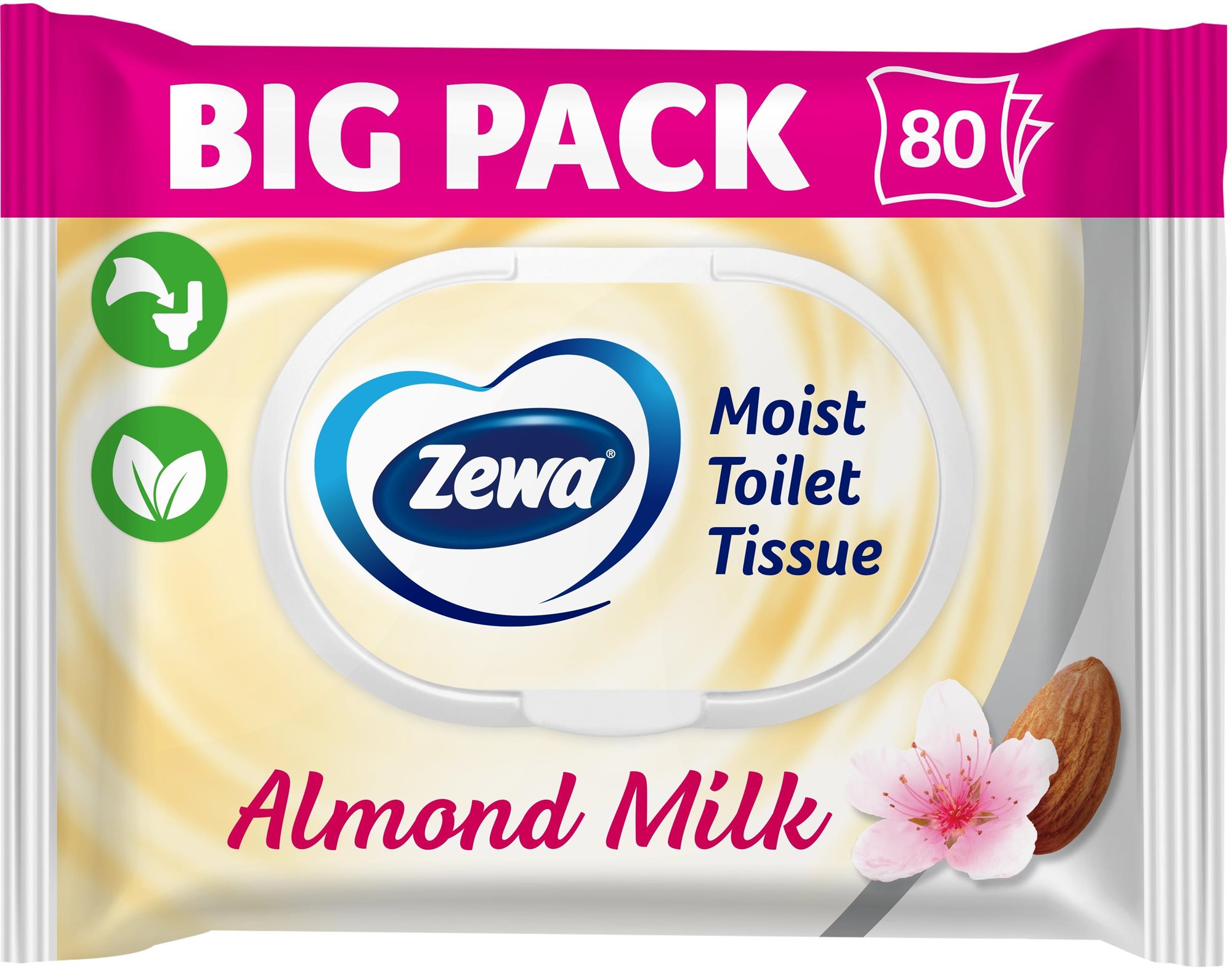 ZEWA Almond Milk Nedves toalettpapír Big Pack (80 db)