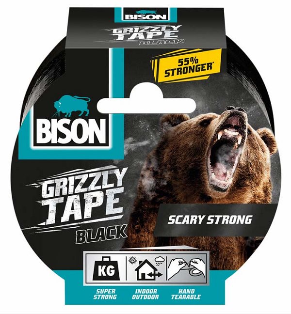 BISON GRIZZLY TAPE 10 m fekete