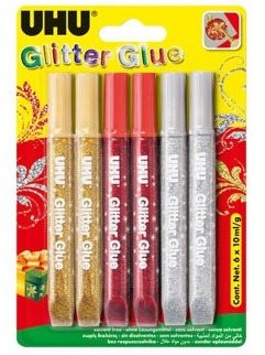 UHU Glitter Glue 6 x 10 ml X-mas