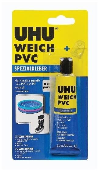 Ragasztó UHU Weich PVC 30 ml/30 g - puha műanyagokhoz tapasszal