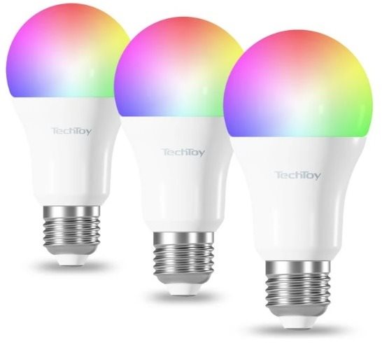 LED izzó TechToy Smart Bulb RGB 9W E27 ZigBee 3 db-os szett