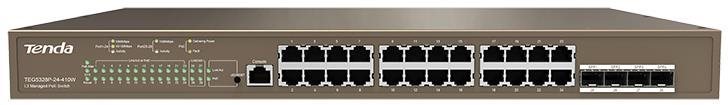 Tenda TEG5328P-24-410W Gigabit L3 PoE af/at switch, 24x 10/100/1000 Mb/s PoE 802.3af/at + 4x SFP 100