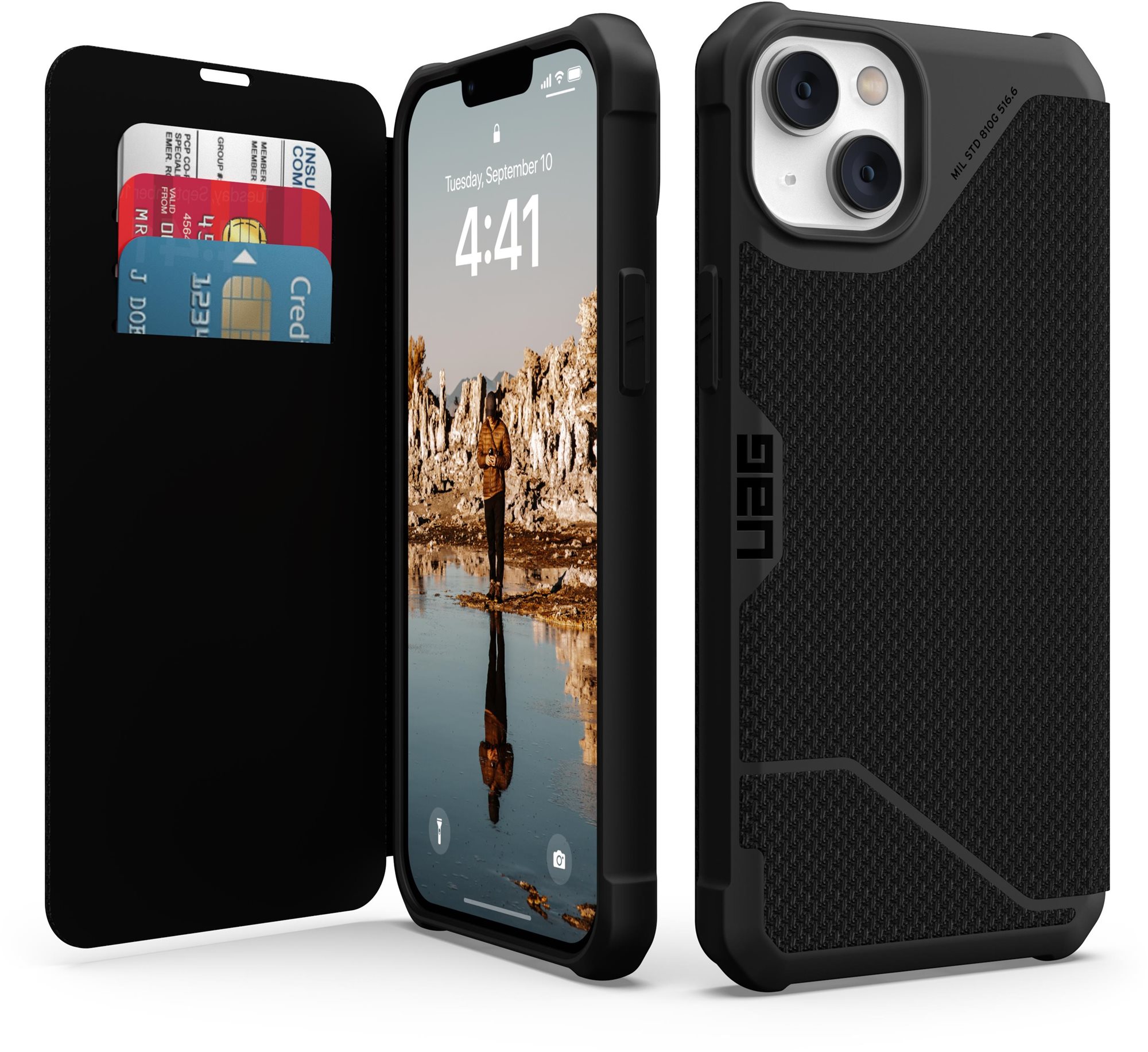 UAG Metropolis Folio Kevlar iPhone 14 Max fekete tok