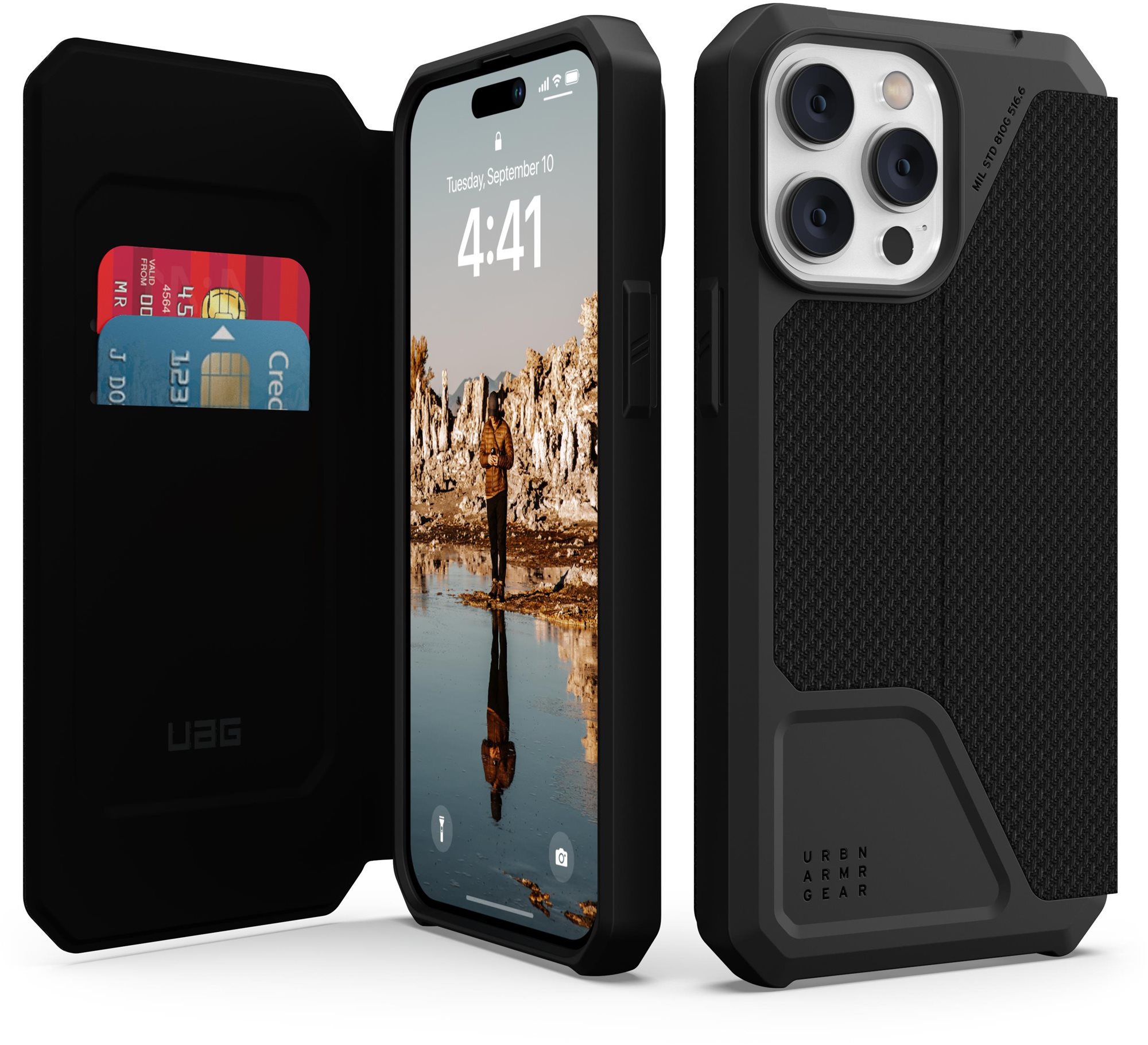 UAG Metropolis Folio Kevlar iPhone 14 Pro Max fekete tok