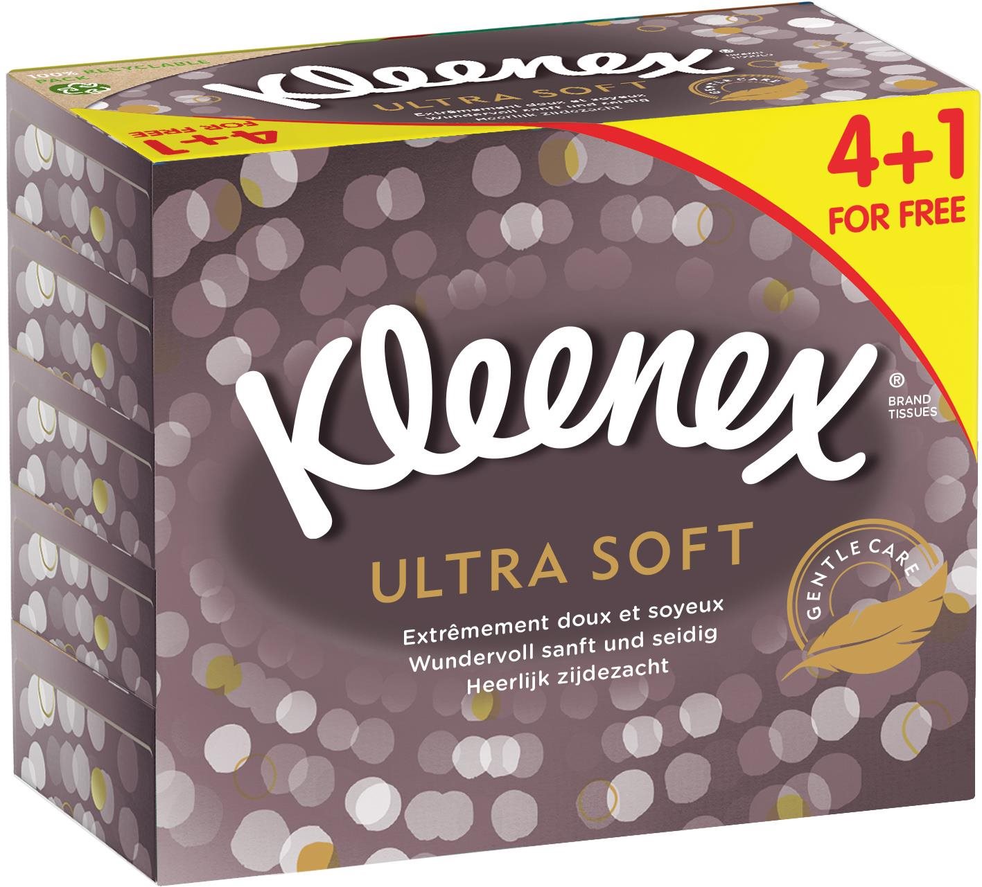 Papírzsebkendő KLEENEX Ultra Soft Box 5× 64 db (320 db)