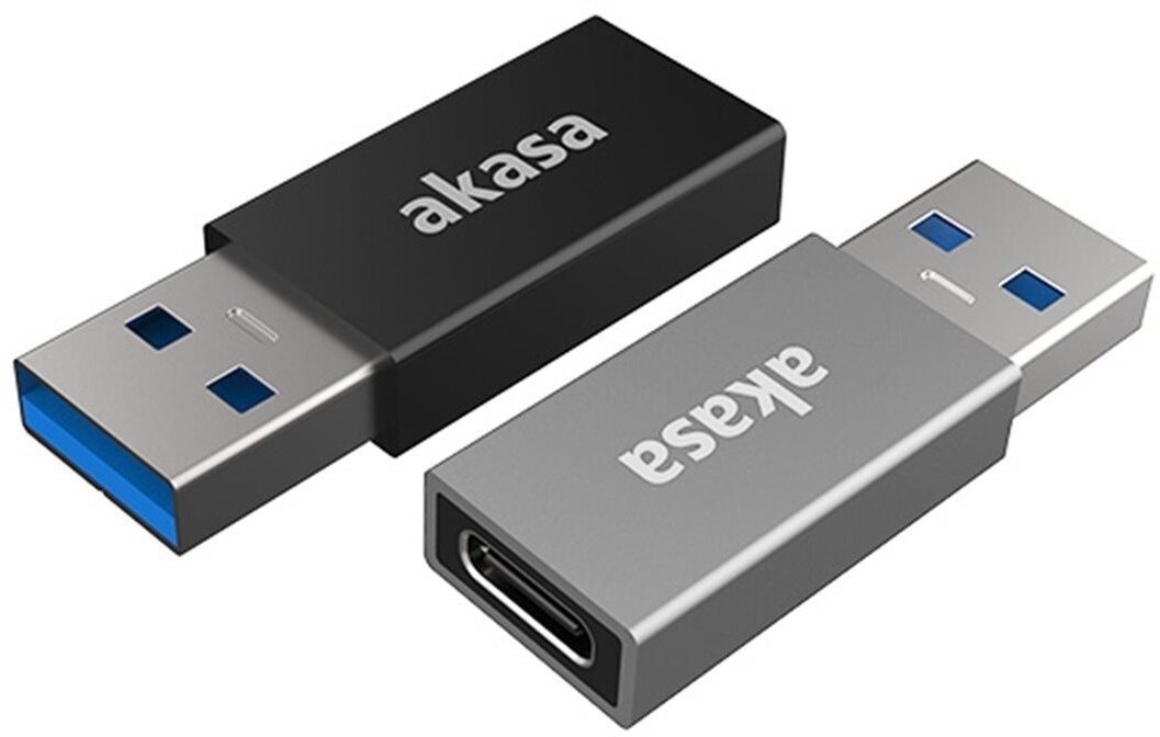 AKASA USB 3.1 Gen2 Type-C female to Type-A male adapter, 2 pack