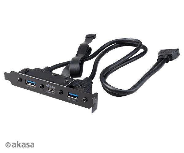 Akasa USB 3.1 Gen2 Type-C PCI foglalatba kettős USB 3.1 Type-A porttal / AK-CBUB52-50BK