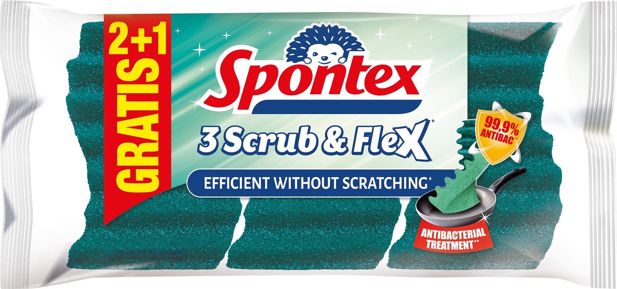 SPONTEX Scrub&Flex szivacs 3 darab