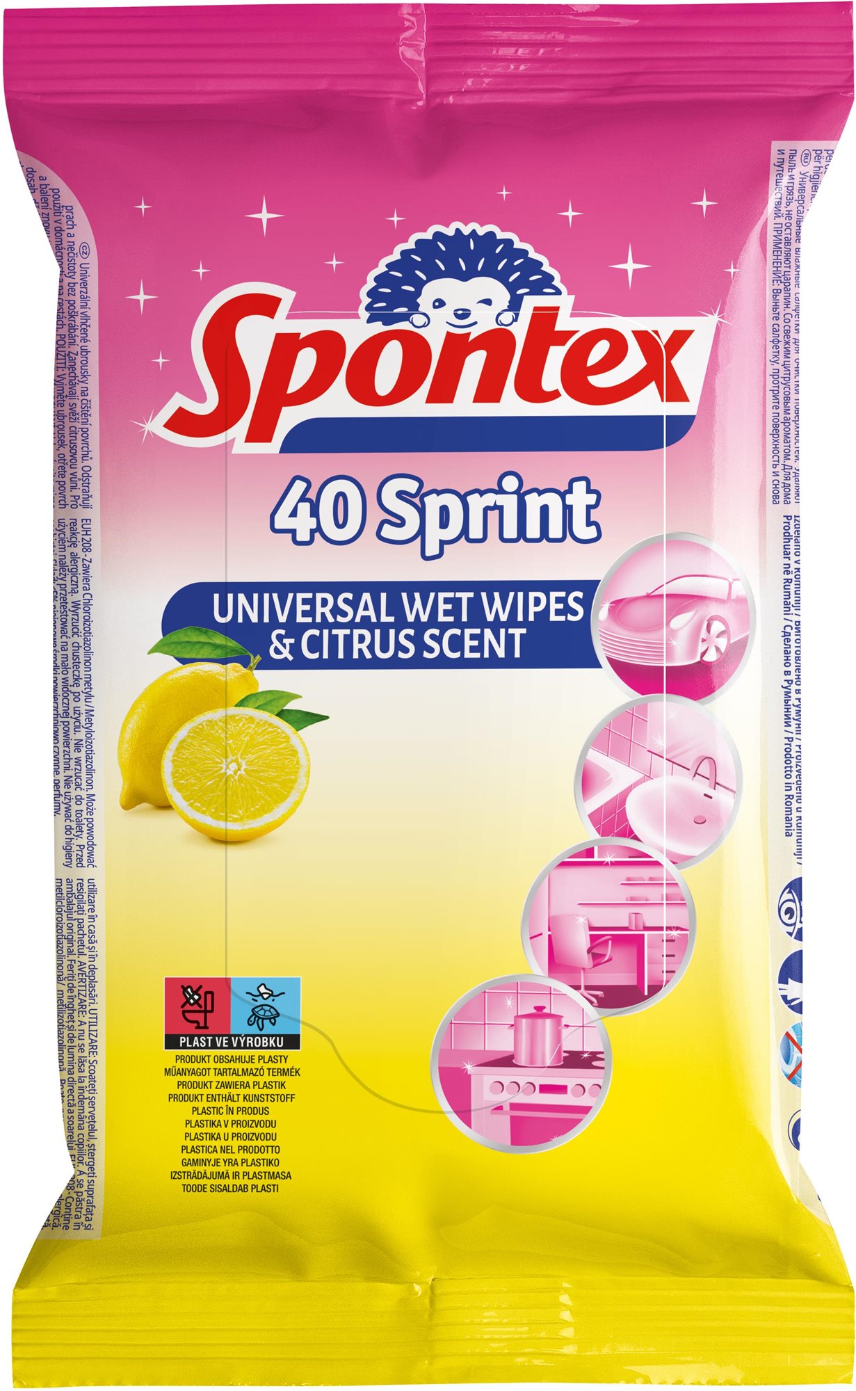 SPONTEX Sprint nedves törlőkendő 40 db
