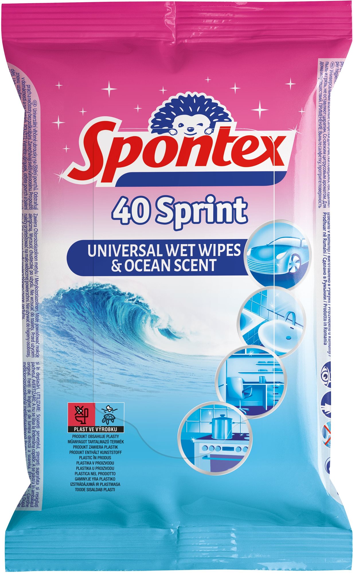 SPONTEX Fresh Ocean nedves törlőkendő 40 db