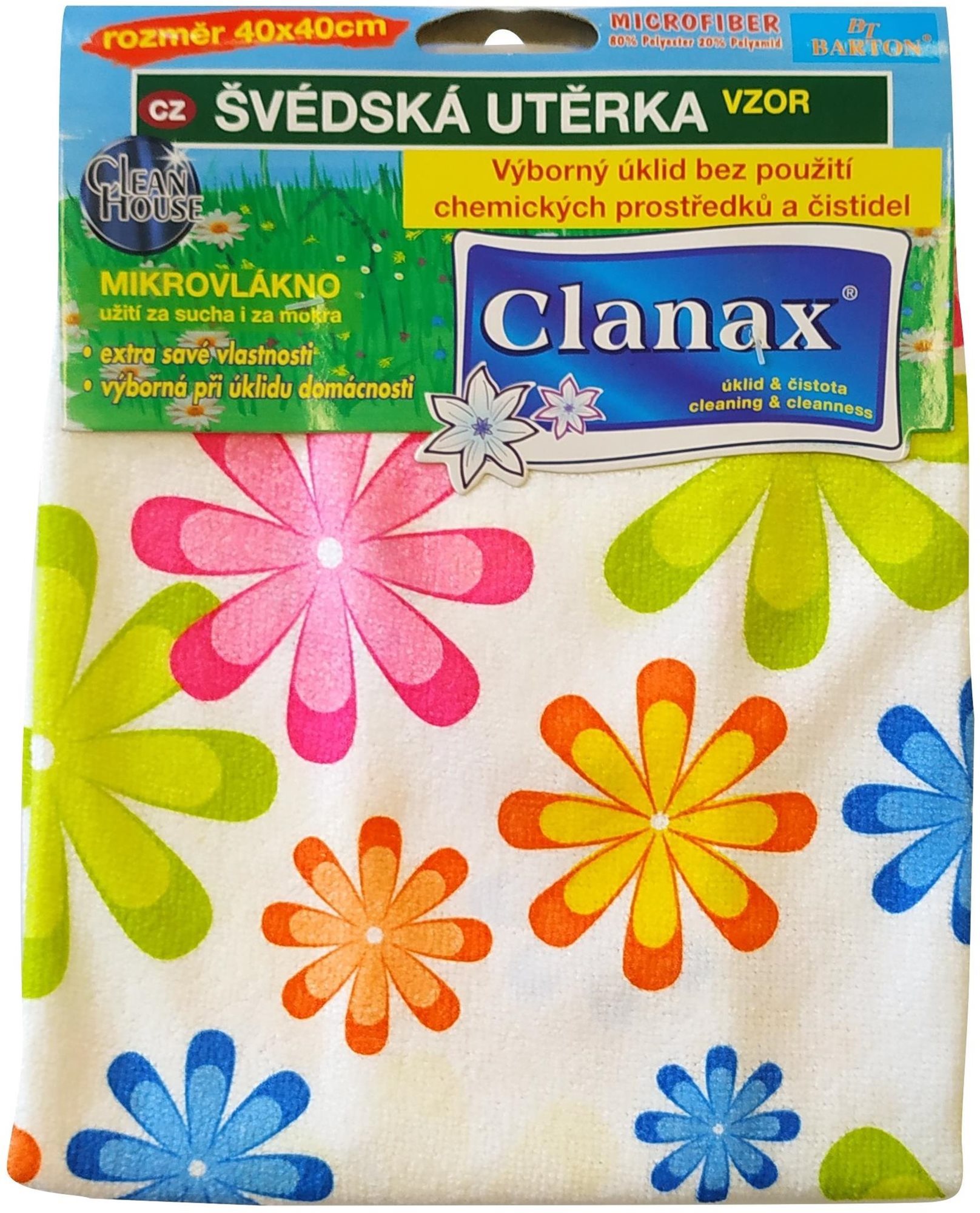 CLANAX mintás svéd törlőkendő 250 g, 40 × 40 cm