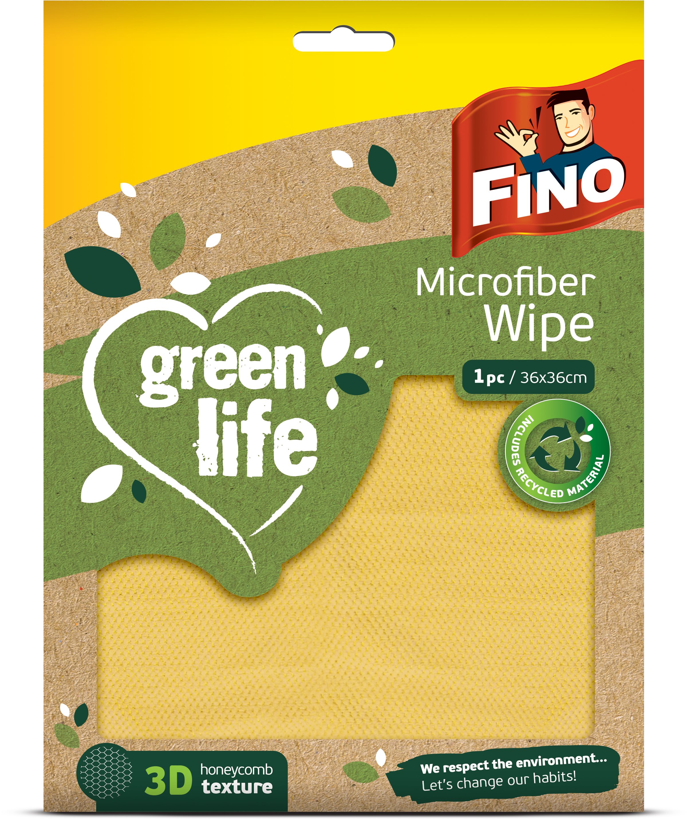 FINO Green Life mikroszálas törlőkendő, újrahasznosított PES 1 db