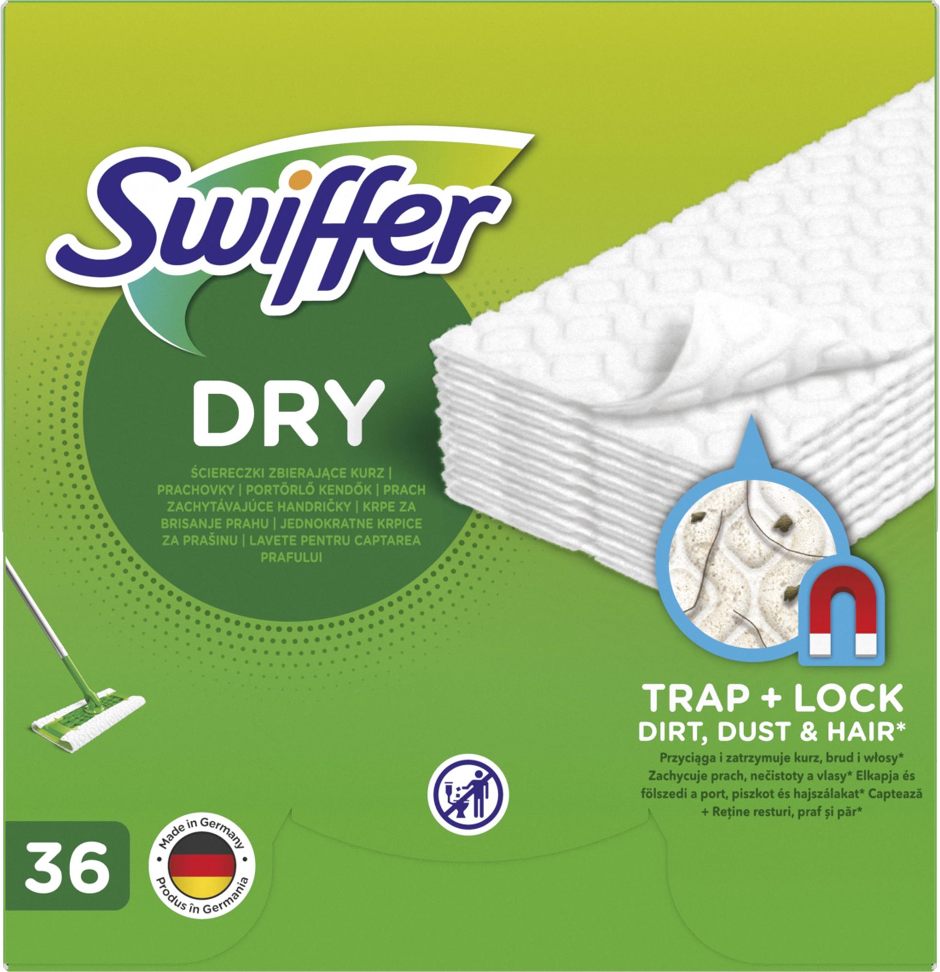 Felmosó fej SWIFFER Sweeper Dry tisztítókendő 36 db