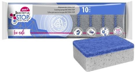 Mosogatószivacs YORK szivacs protect antibakteriális poliuretán 10 darab
