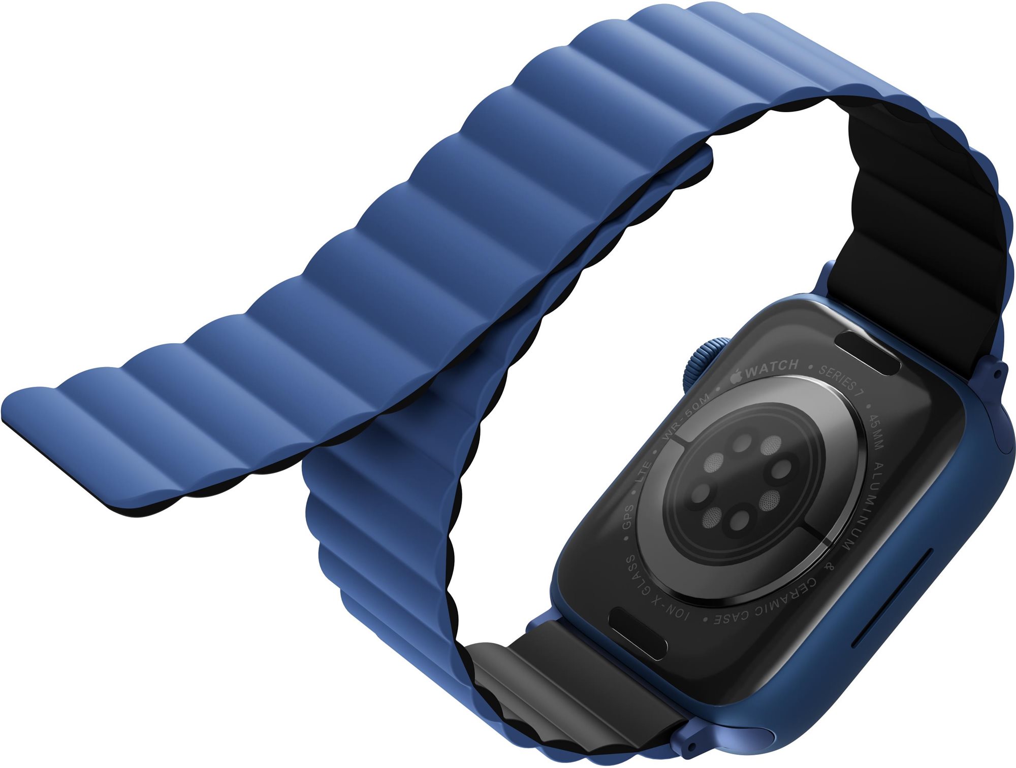 Uniq Revix Reversible Magnetic Szíj 38/40/41mm-es Apple Watch okosórához - kék/fekete