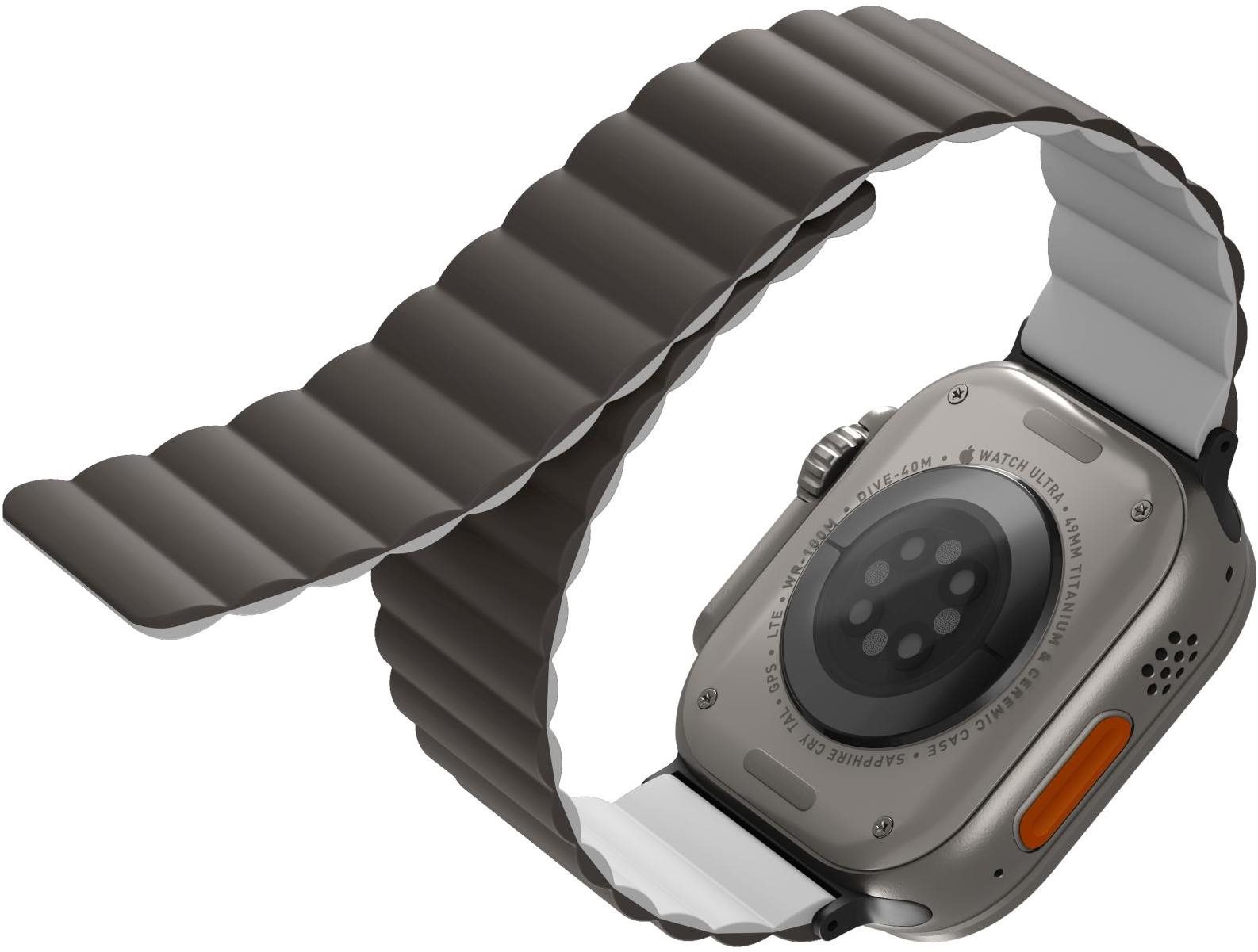 UNIQ Revix Reversible Magnetic Apple Watch 42/44/45/Ultra 49mm - szürke/fehér