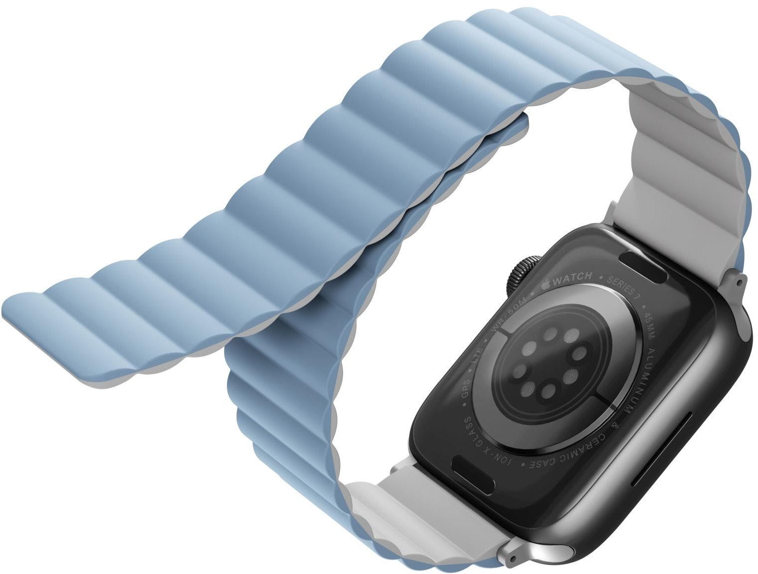 Uniq Revix Reversible Magnetic řemínek pro Apple Watch 49/45/44/42mm bílý/modrý