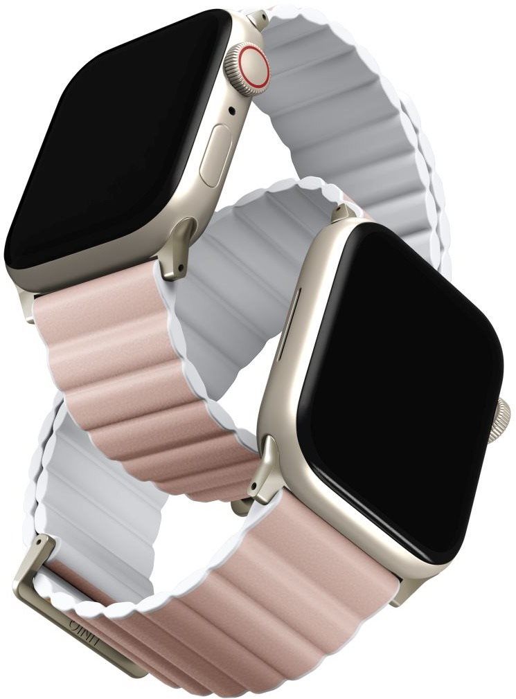 Uniq Revix Premium Edition Reversible Magnetic řemínek pro Apple Watch 49/45/44/42mm růžový/bílý