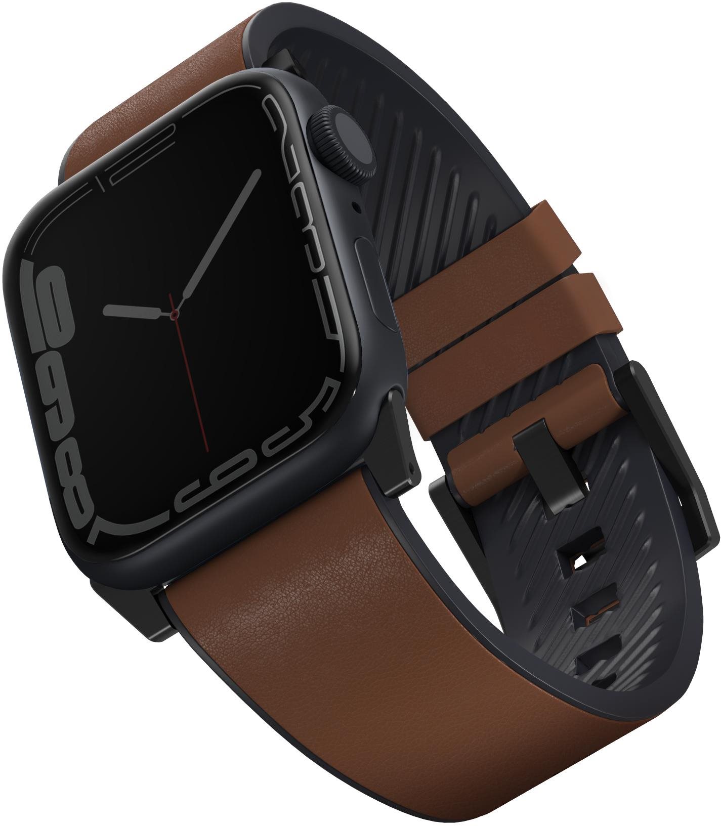Uniq Straden Apple Watch vízálló bőrszíj 42 / 44 / 45 / Ultra 49mm - barna