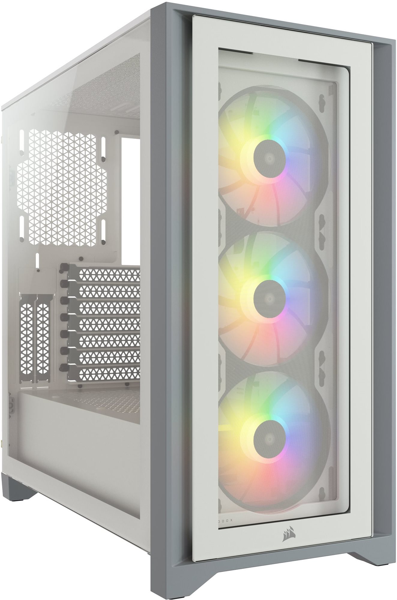 Számítógépház Corsair iCUE 4000X RGB Tempered Glass White