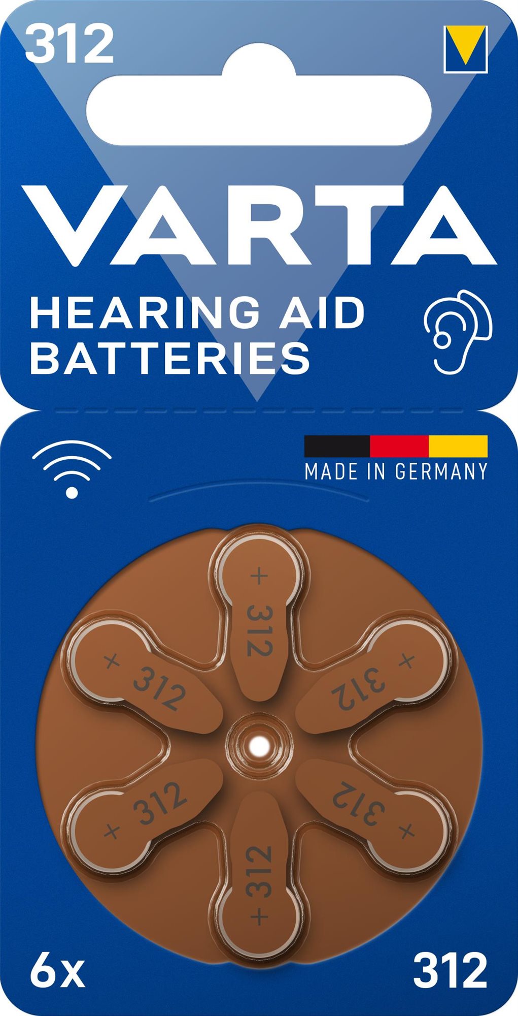 VARTA Hearing Aid Battery Hallókészülék-elem 312 6 db