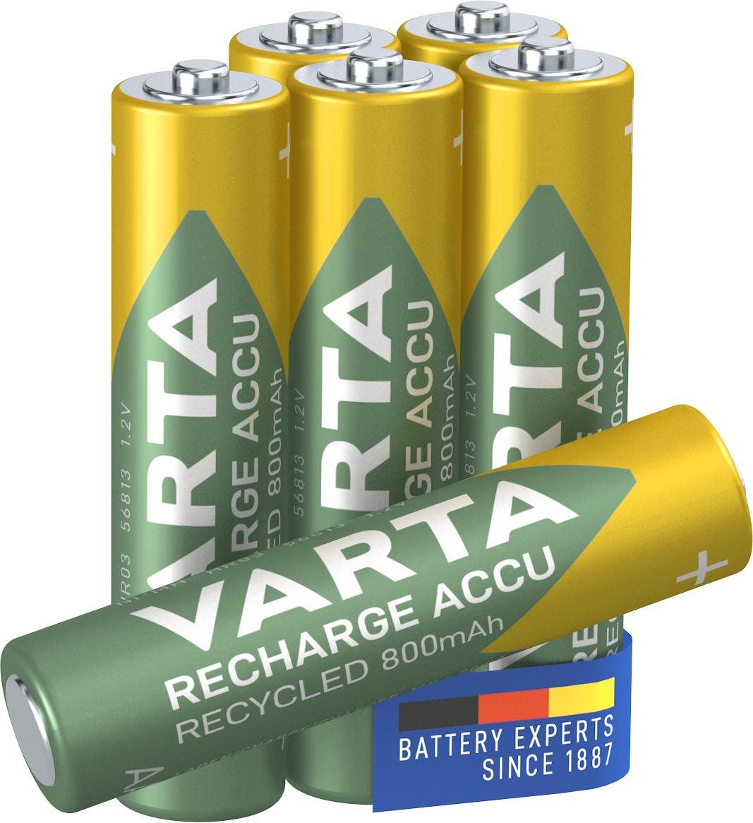 VARTA Recharge Accu Recycled Tölthető elem AAA 800 mAh R2U 5+1 db