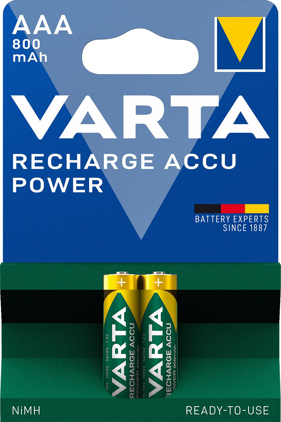 VARTA Recharge Accu Power Tölthető elem AAA 800 mAh R2U 2 db