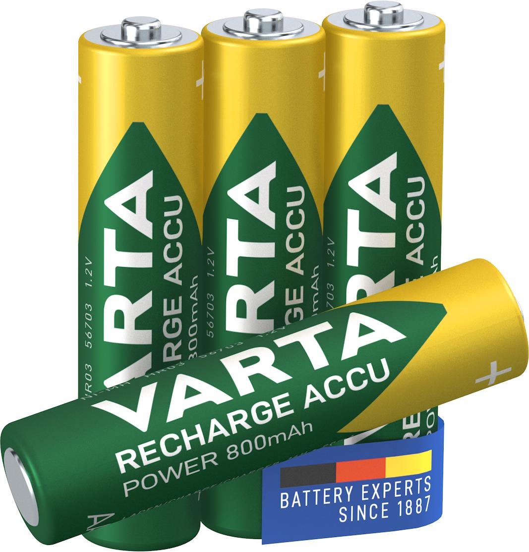 VARTA Recharge Accu Power Tölthető elem AAA 800 mAh R2U 3+1 db
