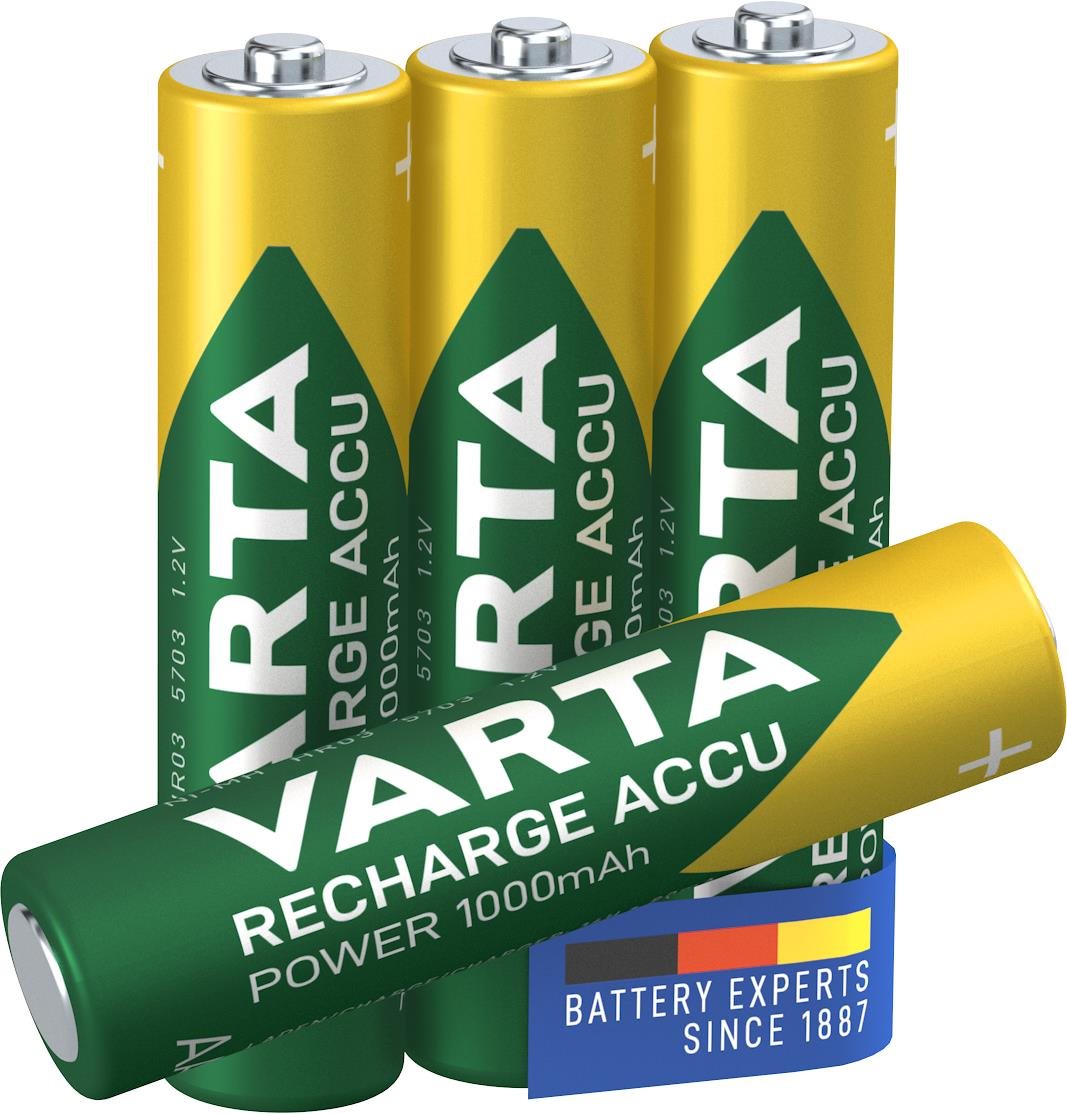 VARTA Recharge Accu Power Tölthető elem AAA 1000 mAh R2U 3+1 db