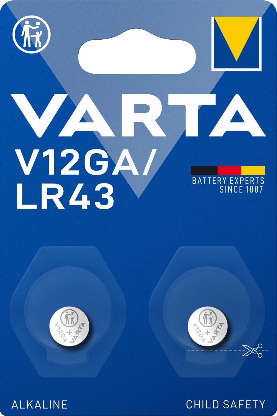 VARTA V12GA/LR43 Speciális alkáli elem - 2 db