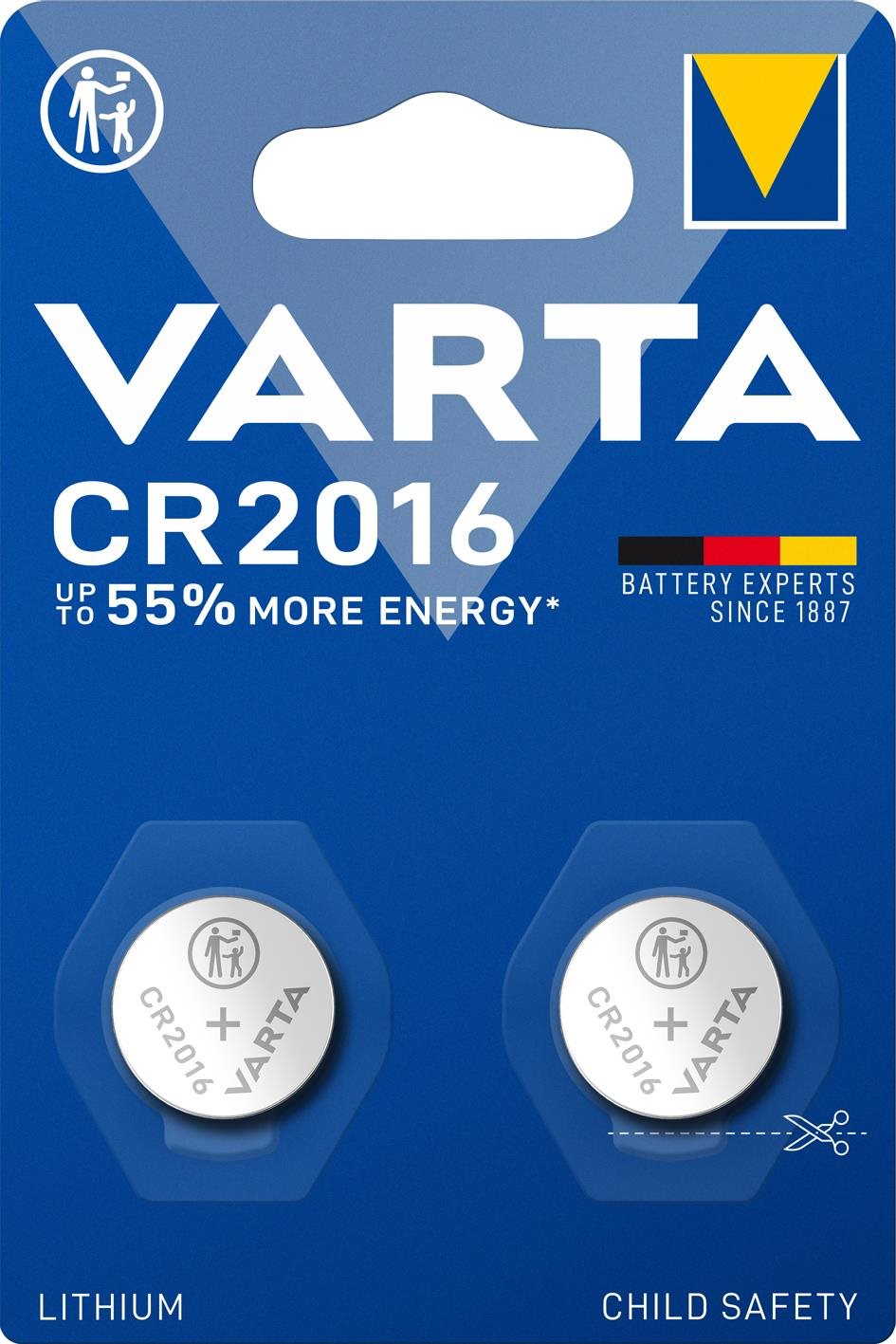 VARTA Speciális lítium elem CR 2016 - 2 db