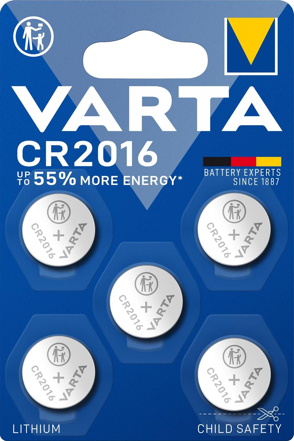 VARTA Speciális lítium elem CR 2016 - 5 db