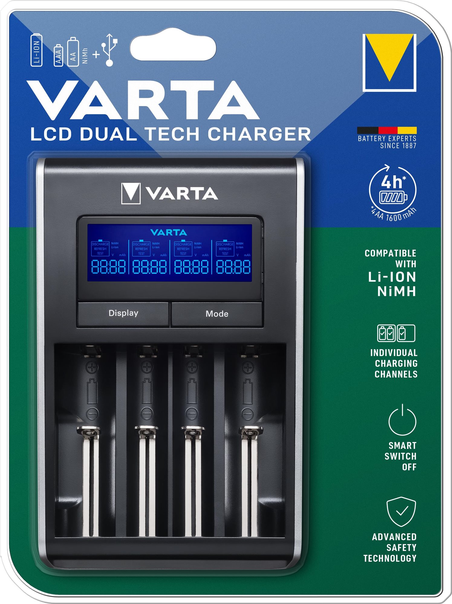 VARTA töltő LCD Dual Tech Charger empty