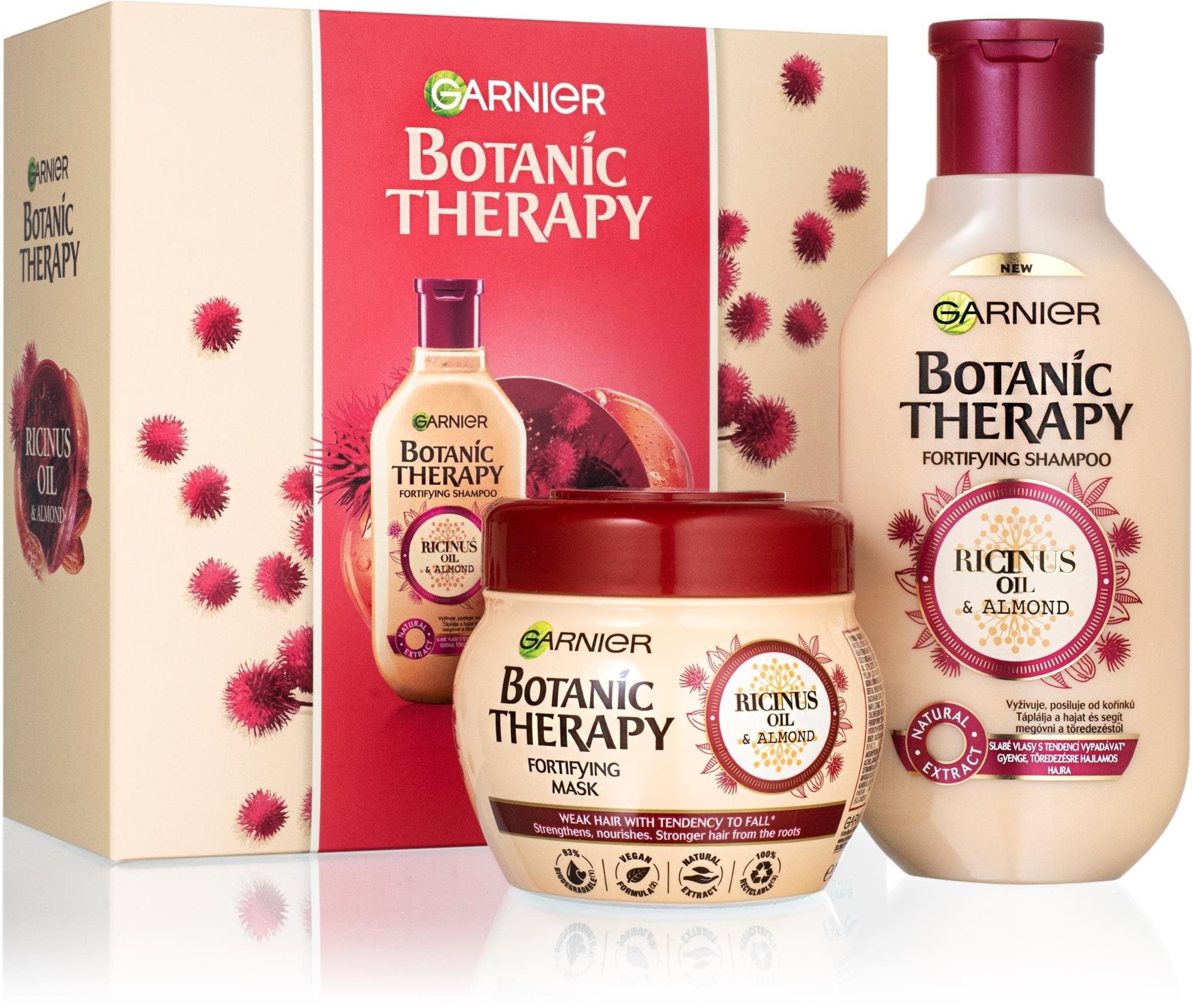 GARNIER Botanic Therapy Ricinus oil & Almond ajándékcsomag gyenge hajra
