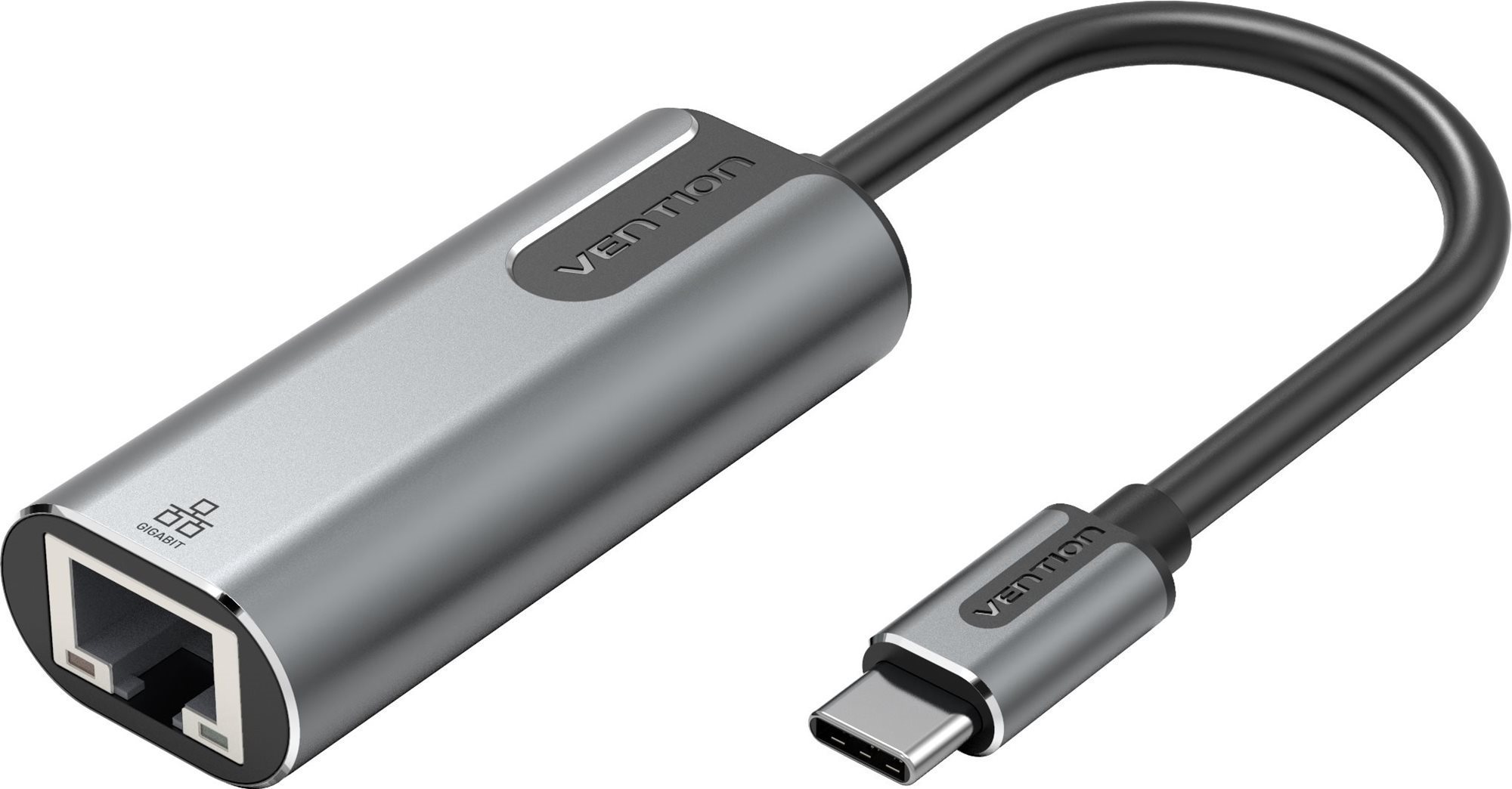 Vention Type-C (USB-C) to RJ-45 Gigabit Ethernet Adapter 0,15 m Gray Aluminum Alloy Type