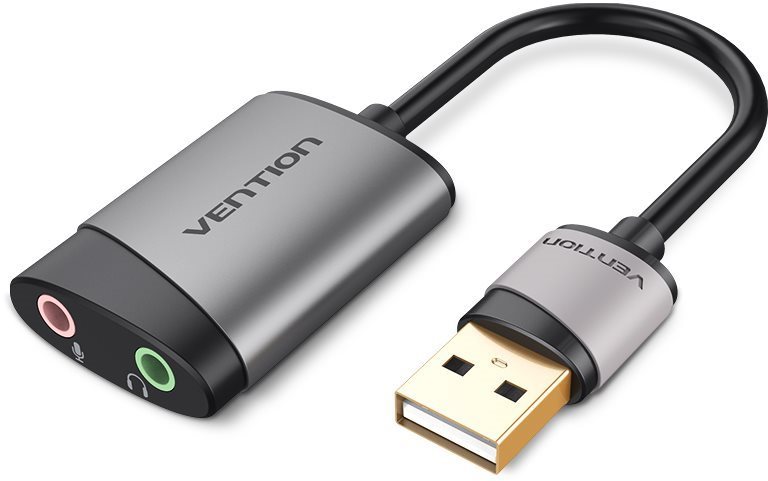 Vention USB External Sound Card 0.15M Gray Metal Type (OMTP-CTIA)