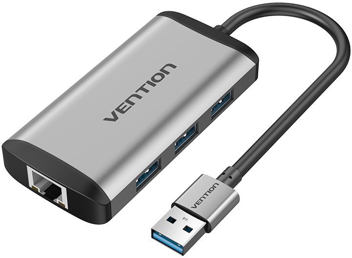 Vention USB 3.0 to 3x USB 3.0 + RJ-45 Gigabit Ethernet Adapter