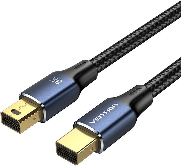 Vention Cotton Braided Mini DP Male to Male 8K HD Cable 1.5m Blue Aluminum Alloy Type