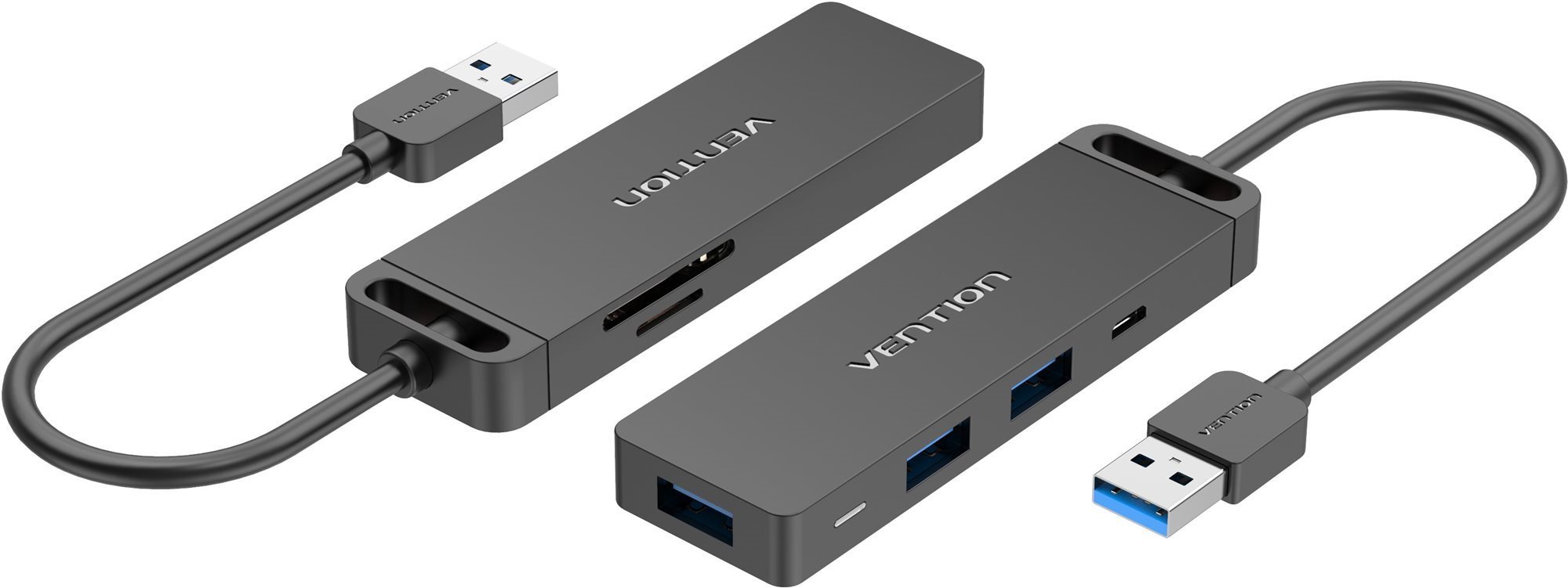 USB 3.0 - 3x USB / TF / SD / Micro USB-B HUB 0.15M fekete ABS típus