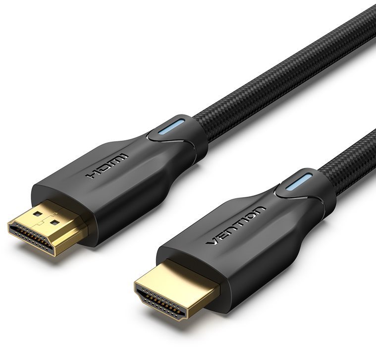 Vention Cotton Braided 8K HDMI 2.1 Cable 0.5m Black