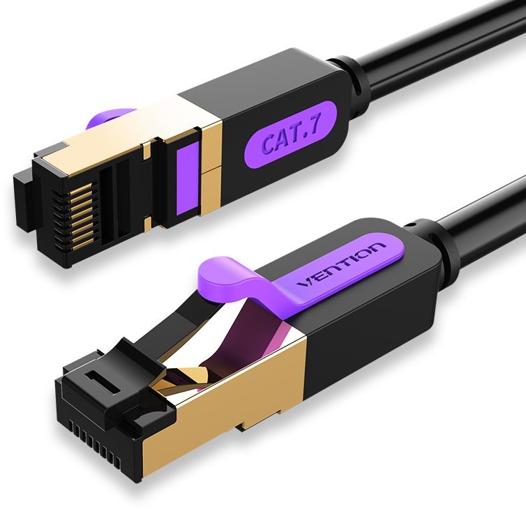 Vention Cat.7 SSTP Patch Cable, 0.5m, fekete