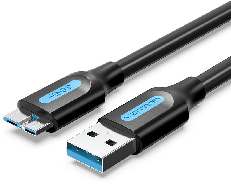 Vention USB 3.0 (M) to Micro USB-B (M) Cable 0.25m Black PVC Type